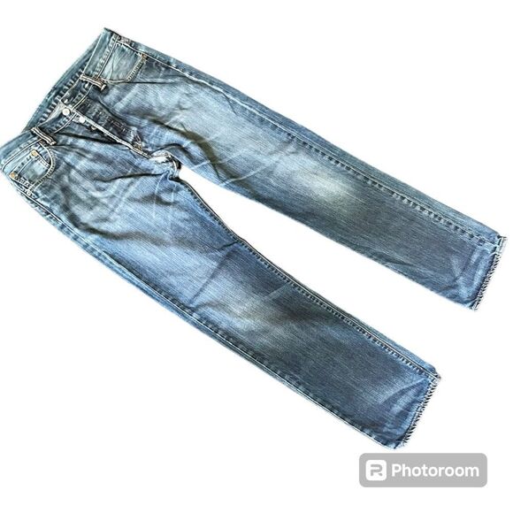 Levi's Other - Levi’s 501 Washed and Distressed Blue Jeans Button Fly Size 34/34
